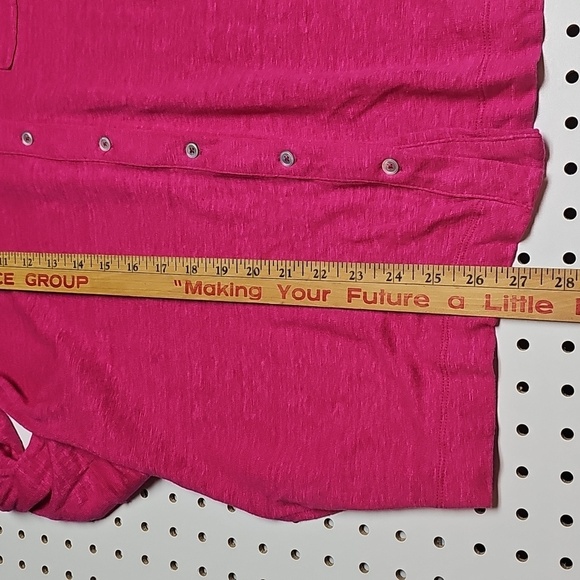 Chicos 100% Linen Button Down Top Chicos Sz 0 (sz 4) Bright Pink - Picture 9 of 13